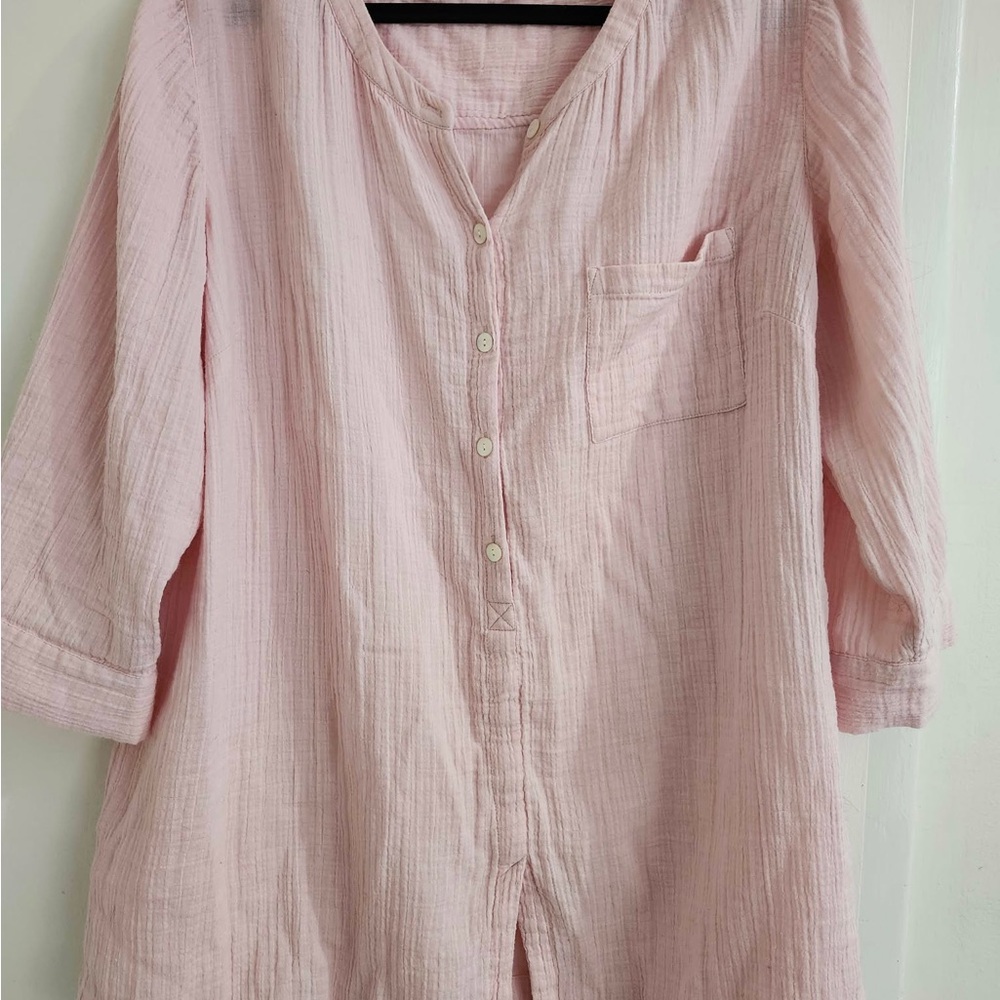 Blush Pink 100% Cotton Gauze Top